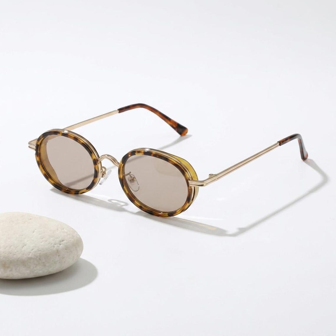 Steampunk Round Sunglasses - Brown - Gift for friends
