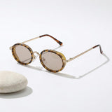 Steampunk Round Sunglasses - Brown - Gift for friends